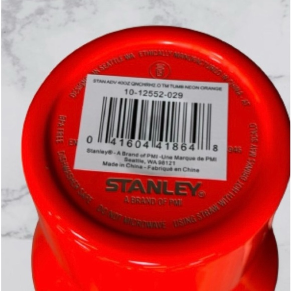Stanley 40 oz. Quencher H2.0 FlowState Tumbler – Spring Fling Neon Orange New. - Picture 4 of 9